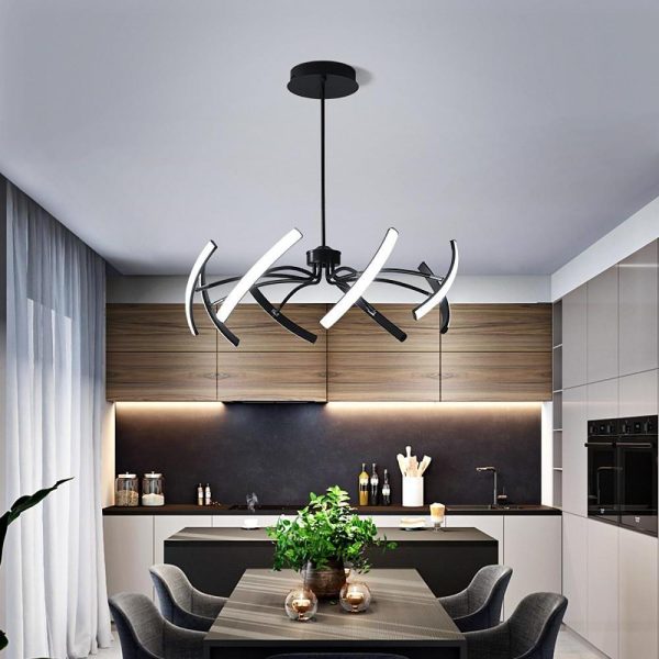 Flower Strips Dimmable LED Nordic Chandeliers Pendant Light Hanging Lamp - Image 5