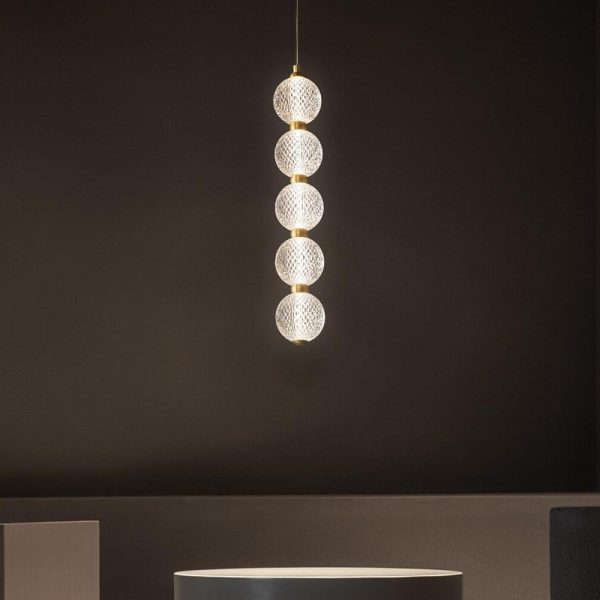 3 Globe Acrylic Copper Pendant Lights Geometrical Pendant Lighting - Image 4