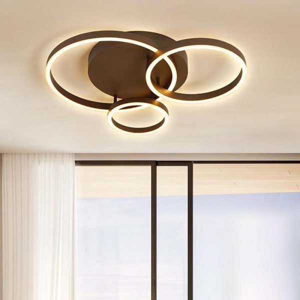 3 Circles Metal Dimmable LED Modern Flush Mount Ceiling Lighting - Image 2