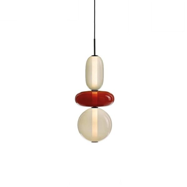 Multiple Shapes Colored Glass Pendant Light Metal Pendant Lighting - Image 12