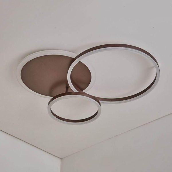 26'' LED Artistic Flush Mount Ceiling Light with Luxury 3 Ring for Bedroom - Image 4