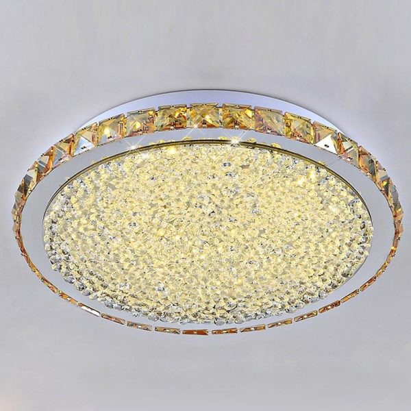 16'' Rounded Antique Painted Metal Crystal LED Modern Ceiling Lights - Image 8