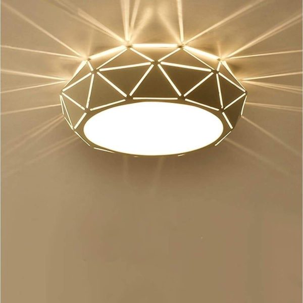 Geometric Drum Shaped LED Modern Flush Mount Lighting Ceiling Lights - Image 3