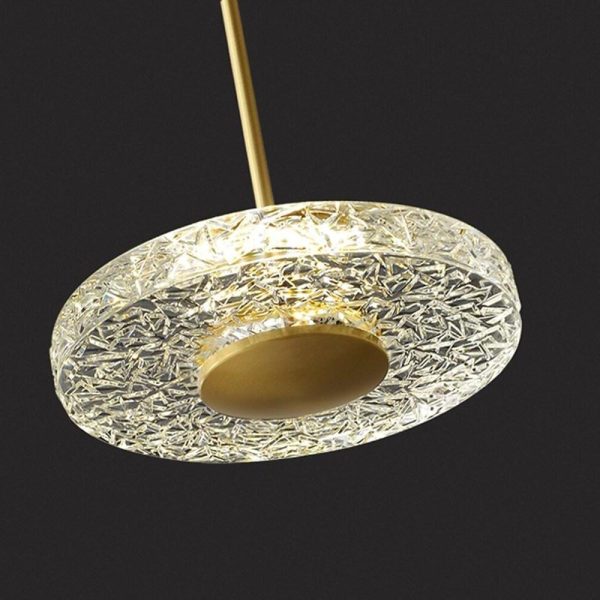 Circular Acrylic Copper LED Gold Nordic Pendant Lighting Hanging Ceiling Lights - Image 6