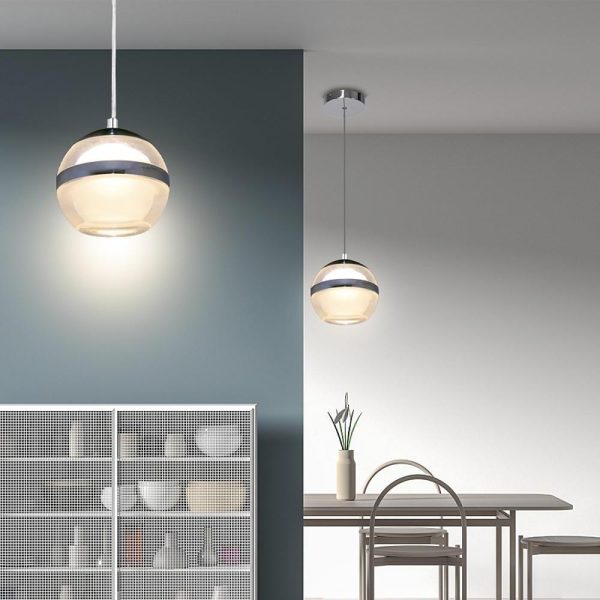 Spherical Acrylic Metal LED Modern Pendant Lights Kitchen Island Lighting - Image 2
