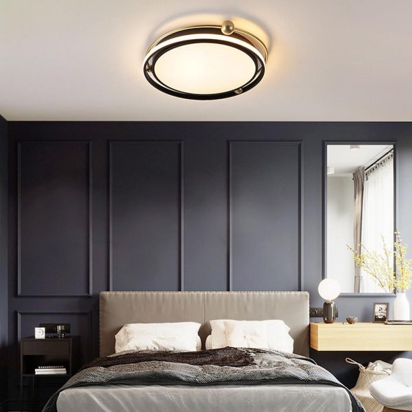 Artistic Circles Dimmable LED Black Nordic Flush Mount Ceiling Light - Image 3