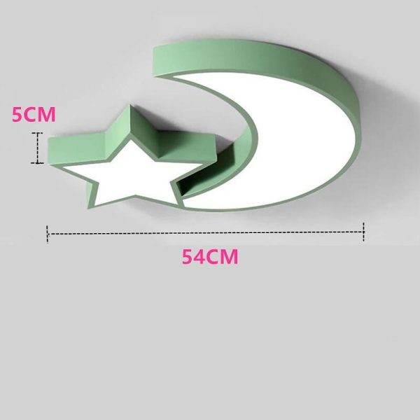 Star Moon Flush Mount Ceiling Light LED Metal Dimmable Baby Kids Lights - Image 6