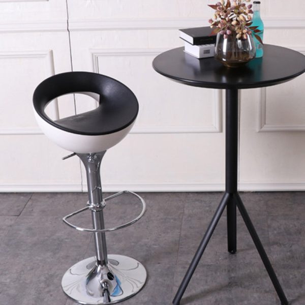 Modern Simplicity Iron ABS Round Bowl Hollowed Bar Stool Footrest Swivel For Kitchen - Image 15