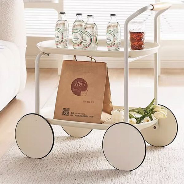 Modern Minimalist Round Rectangle Acrylic Metal End Table 2-Tier For Living Room - Image 9