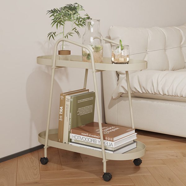 Modern Minimalist Long Oval Iron Removable End Table 2-Tier For Living Room - Image 10