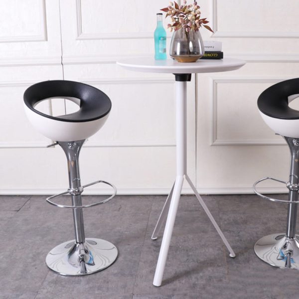 Modern Simplicity Iron ABS Round Bowl Hollowed Bar Stool Footrest Swivel For Kitchen - Image 16
