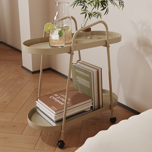 Modern Minimalist Long Oval Iron Removable End Table 2-Tier For Living Room - Image 11