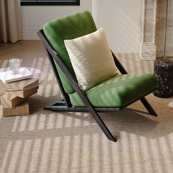 Contemporary Scandinavian Square Velvet Sponge Carbon Steel Recliner Backrest For Living Room - Image 14