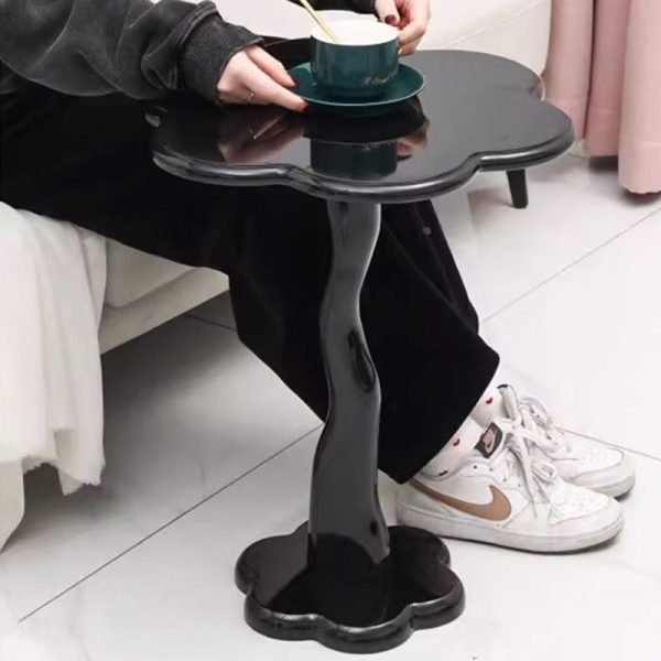 Contemporary Scandinavian Petal Flower Glass Stainless Steel End Table 1-Tier For Living Room - Image 22