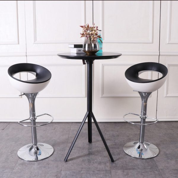 Modern Simplicity Iron ABS Round Bowl Hollowed Bar Stool Footrest Swivel For Kitchen - Image 13
