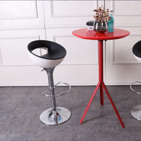 Modern Simplicity Iron ABS Round Bowl Hollowed Bar Stool Footrest Swivel For Kitchen - Image 11