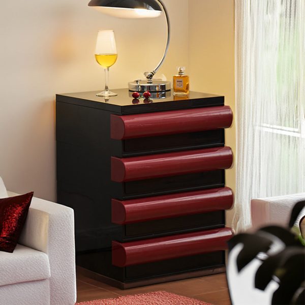 Contemporary Scandinavian Rectangular Cubic Rounded Handle ABS Nightstand 2/3/4 Drawer Movable For Bedroom - Image 14