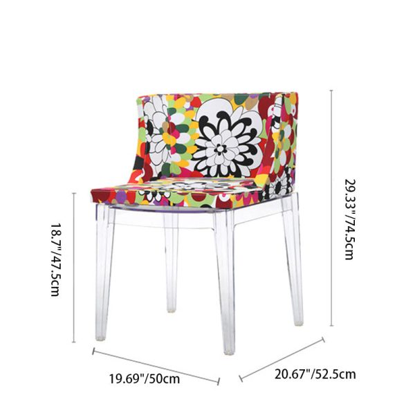 Modern Art Deco Square Fabric PC Dining Chair Backrest Armless For Dining Room - Image 4
