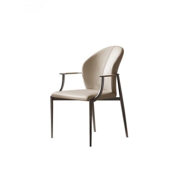 Modern Simplicity Microfiber Leather Stainless Steel Sponge Square Wraparound Dining Chair Backrest Armrest For Dining Room - Image 22