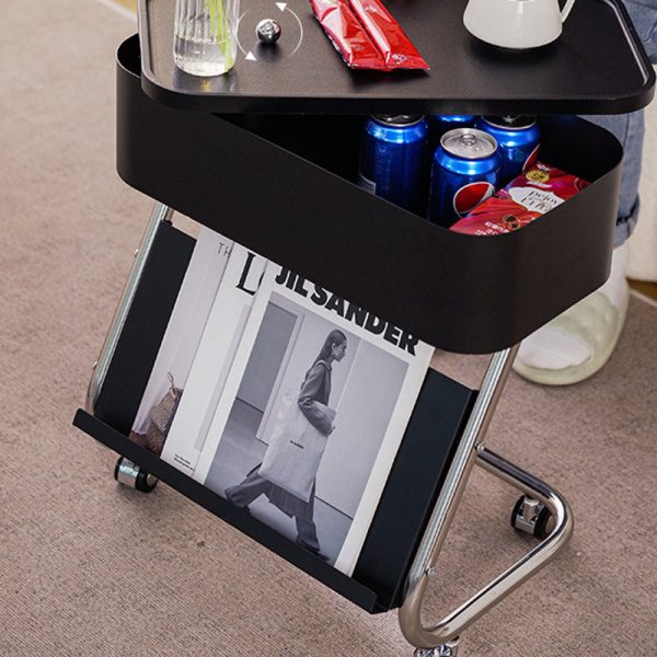 Contemporary Simplicity Rectangular Stainless Steel Side Table 1-Drawer For Living Room - Image 7