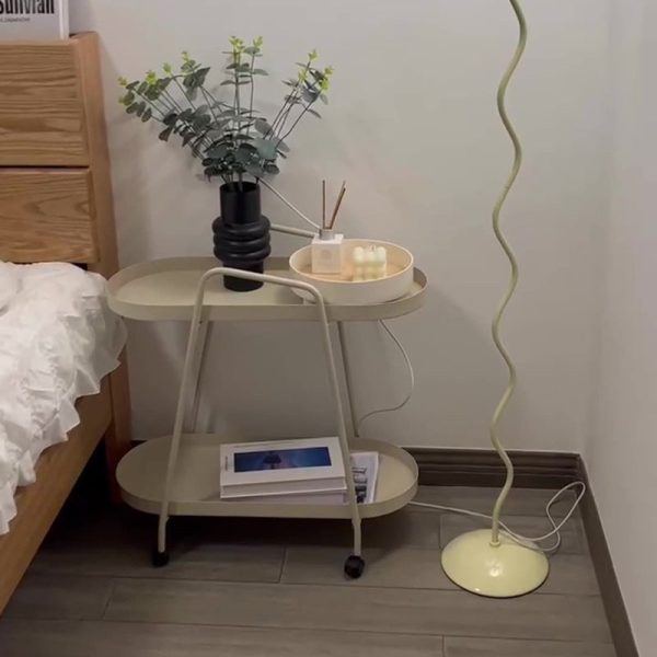 Modern Minimalist Long Oval Iron Removable End Table 2-Tier For Living Room - Image 8