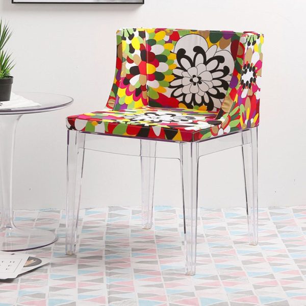 Modern Art Deco Square Fabric PC Dining Chair Backrest Armless For Dining Room - Image 10