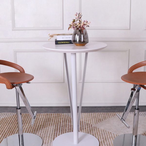 Modern Minimalist Round Iron Steel Plate Bar Table For Dining Room - Image 2