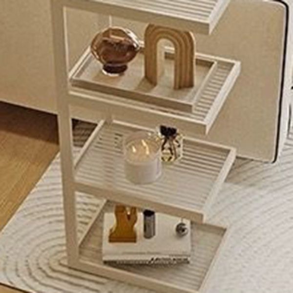Modern Minimalist Rectangular Stripe Glass Iron Side Table 3/4 Tier For Living Room - Image 10