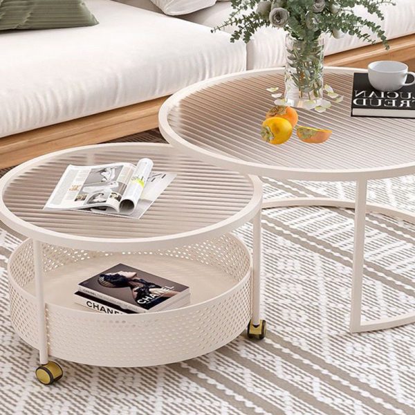 Modern Minimalist Removable Round Glass Metal End Table 3-Tier For Living Room - Image 10