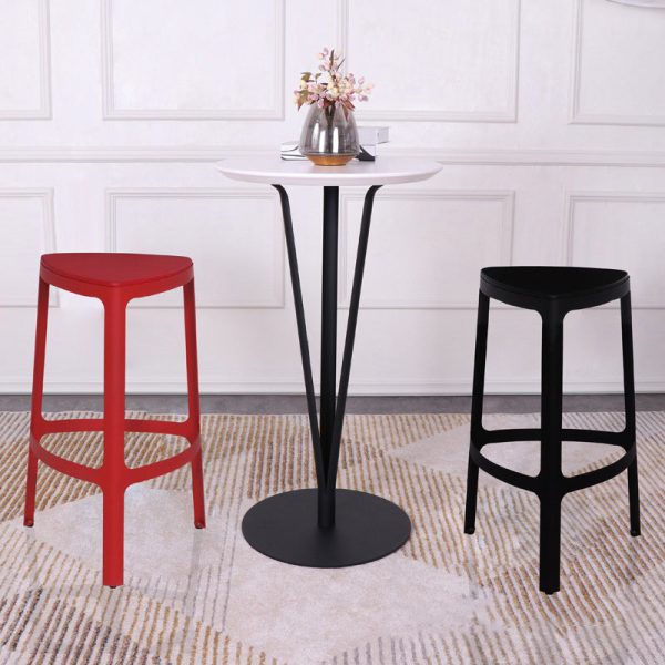 Modern Minimalist Round Iron Steel Plate Bar Table For Dining Room - Image 17