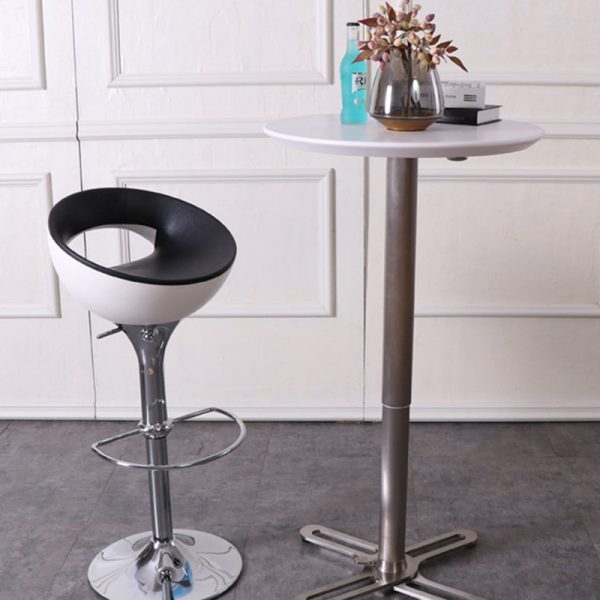 Modern Simplicity Iron ABS Round Bowl Hollowed Bar Stool Footrest Swivel For Kitchen - Image 14