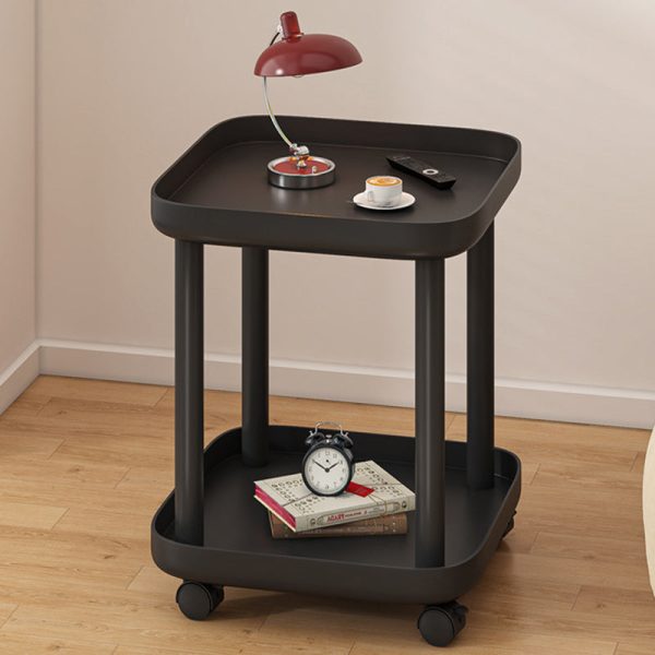 Contemporary Nordic Square Steel End Table 2-Tier For Living Room - Image 11