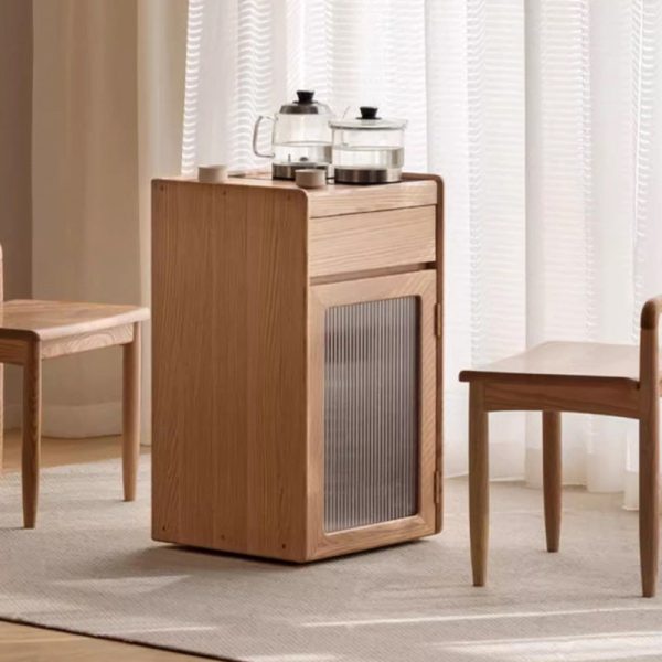 Modern Minimalist Removable Rectangular Solid Wood End Table 1-Drawer For Living Room - Image 11