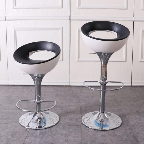 Modern Simplicity Iron ABS Round Bowl Hollowed Bar Stool Footrest Swivel For Kitchen - Image 2
