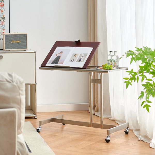 Contemporary Scandinavian Rectangular Elevated Shelf Wood Iron Metal End Table 1-Tier For Living Room - Image 17