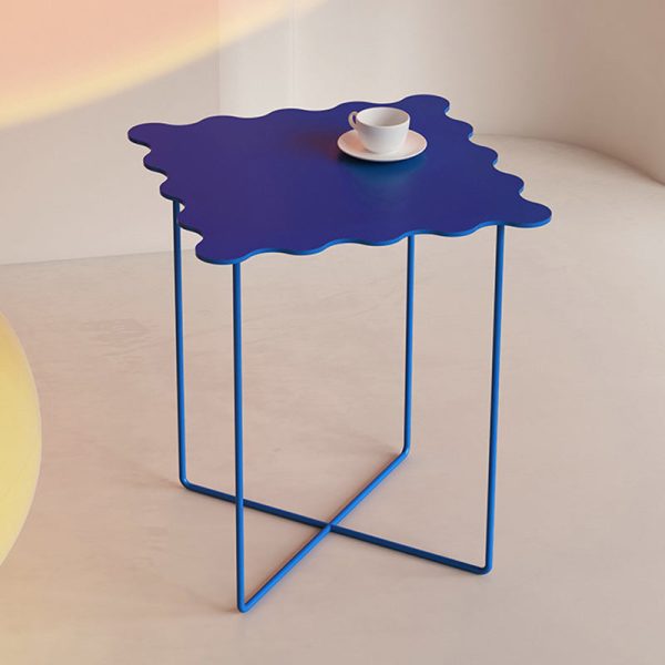 Modern Minimalist Round Square Rectangular Iron End Table 1-Tier For Living Room - Image 12