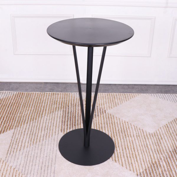 Modern Minimalist Round Iron Steel Plate Bar Table For Dining Room - Image 21