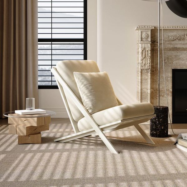 Contemporary Scandinavian Square Velvet Sponge Carbon Steel Recliner Backrest For Living Room - Image 3