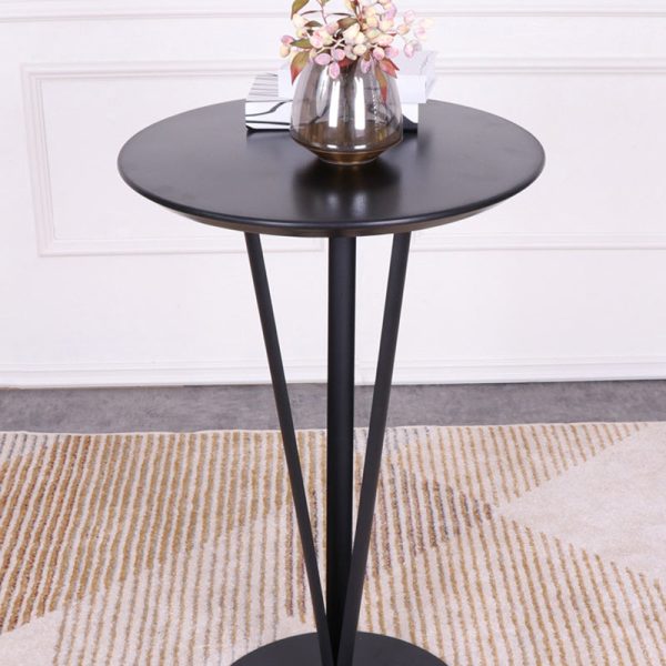 Modern Minimalist Round Iron Steel Plate Bar Table For Dining Room - Image 19
