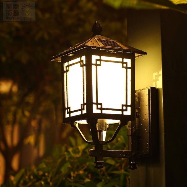 Up/Down Lighting Waterproof Black Vintage Solar Lights Outdoor Lanterns - Image 5