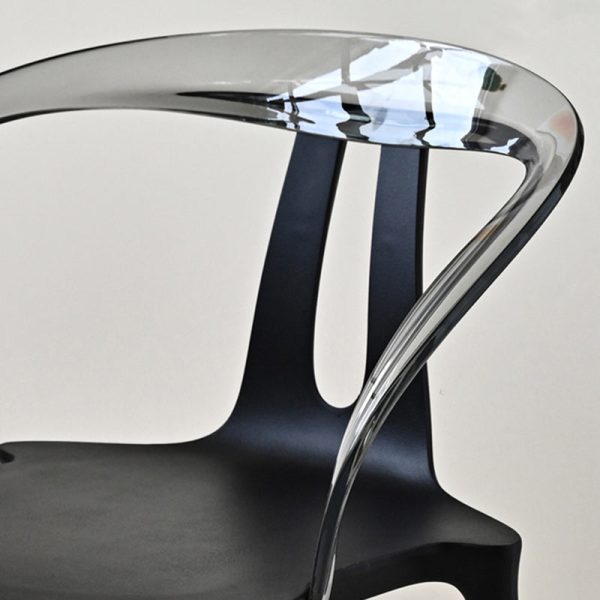 Modern Minimalist Curve Frame Plastic Dining Chair Backrest Armrest For Dining Room - Image 5