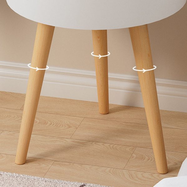 Modern Minimalist Round PP Wood Nightstand Mobile Phone Wireless Charging 1-Storage For Bedside - Image 10