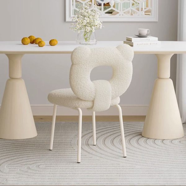 Contemporary Creative Square Iron Wool Vanity Stool Backrest Armless For Bedroom - Image 8