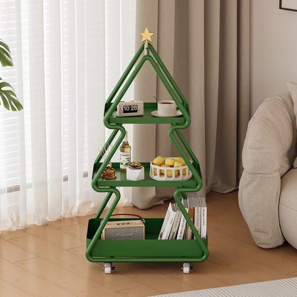 Modern Art Deco Removable Christmas Tree Glass Stainless Steel Side Table 3-Tier For Living Room - Image 15