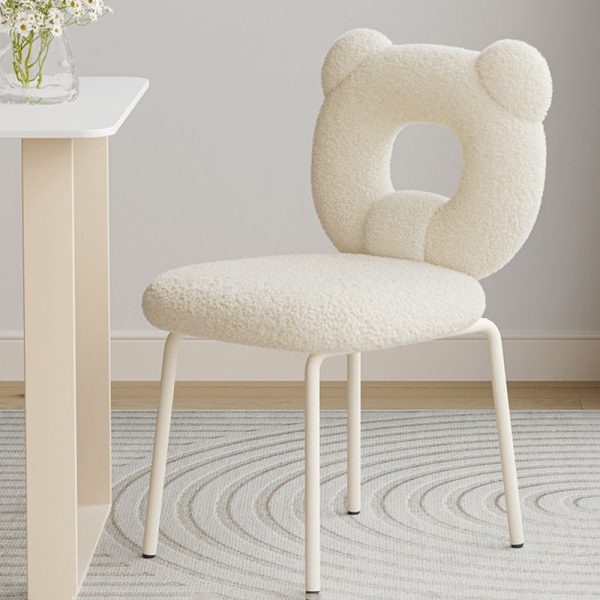 Contemporary Creative Square Iron Wool Vanity Stool Backrest Armless For Bedroom - Image 9