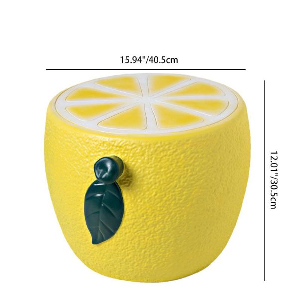 Modern Art Deco Lemon Leaf Round Plastic Chair Backless Armless For Bedroom - Image 4
