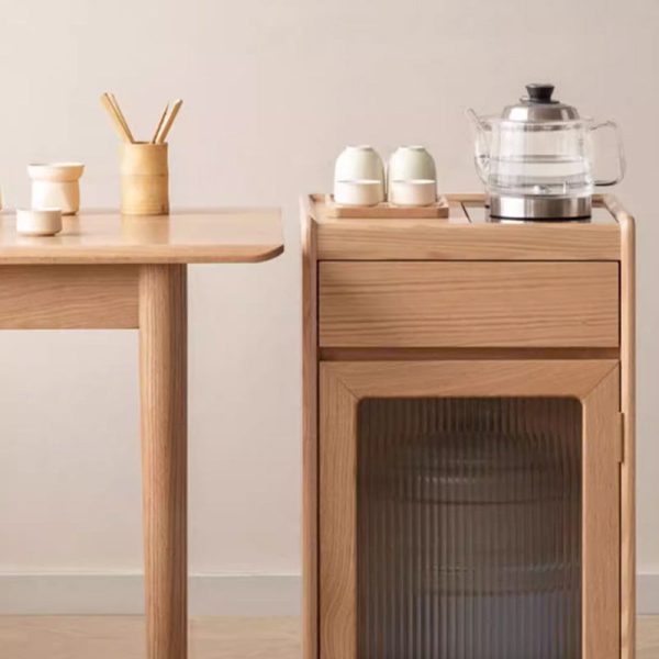 Modern Minimalist Removable Rectangular Solid Wood End Table 1-Drawer For Living Room - Image 13