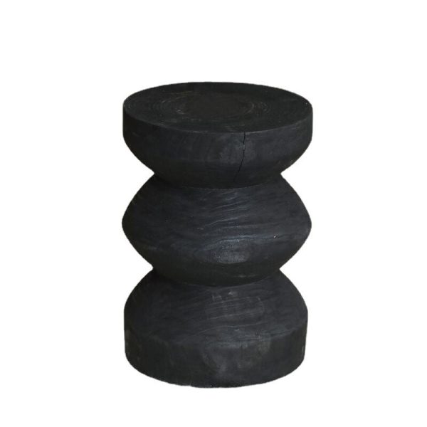 Traditional Vintage Round Column Wood End Table For Bedside - Image 34