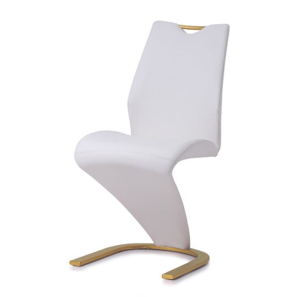 Modern Minimalist U-Shaped Chassis Rectangle Leather Titanium Gold Silver-Plated Dining Chair Backrest Armless For Dining Room - Image 18