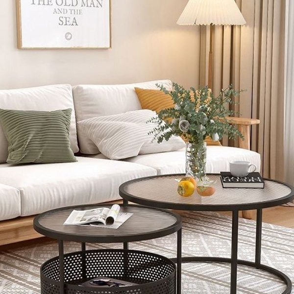 Modern Minimalist Removable Round Glass Metal End Table 3-Tier For Living Room - Image 7